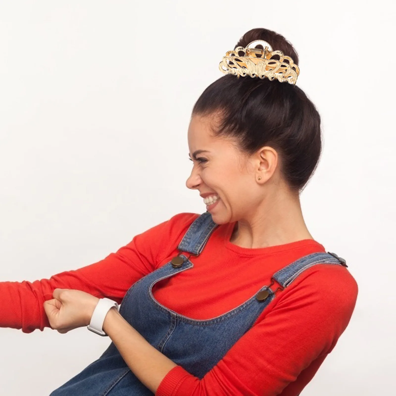 

Geometric Hollow Crown Hair Clip Clips Women Accessories for Claw Dense Women's