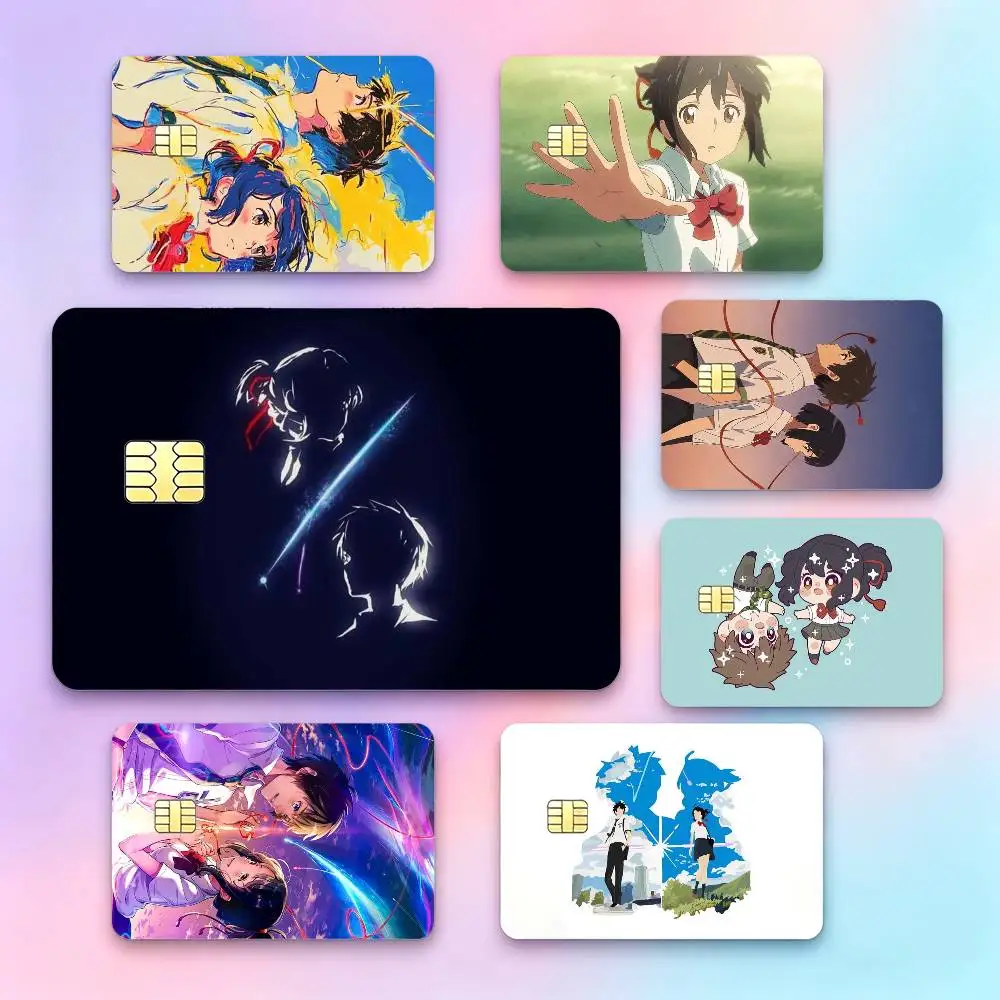 Fantasy Romance Anime Y-Your N-Name  Credit Card HD Stickers Game Card Decal Small Chip Waterproof Sticker Gift