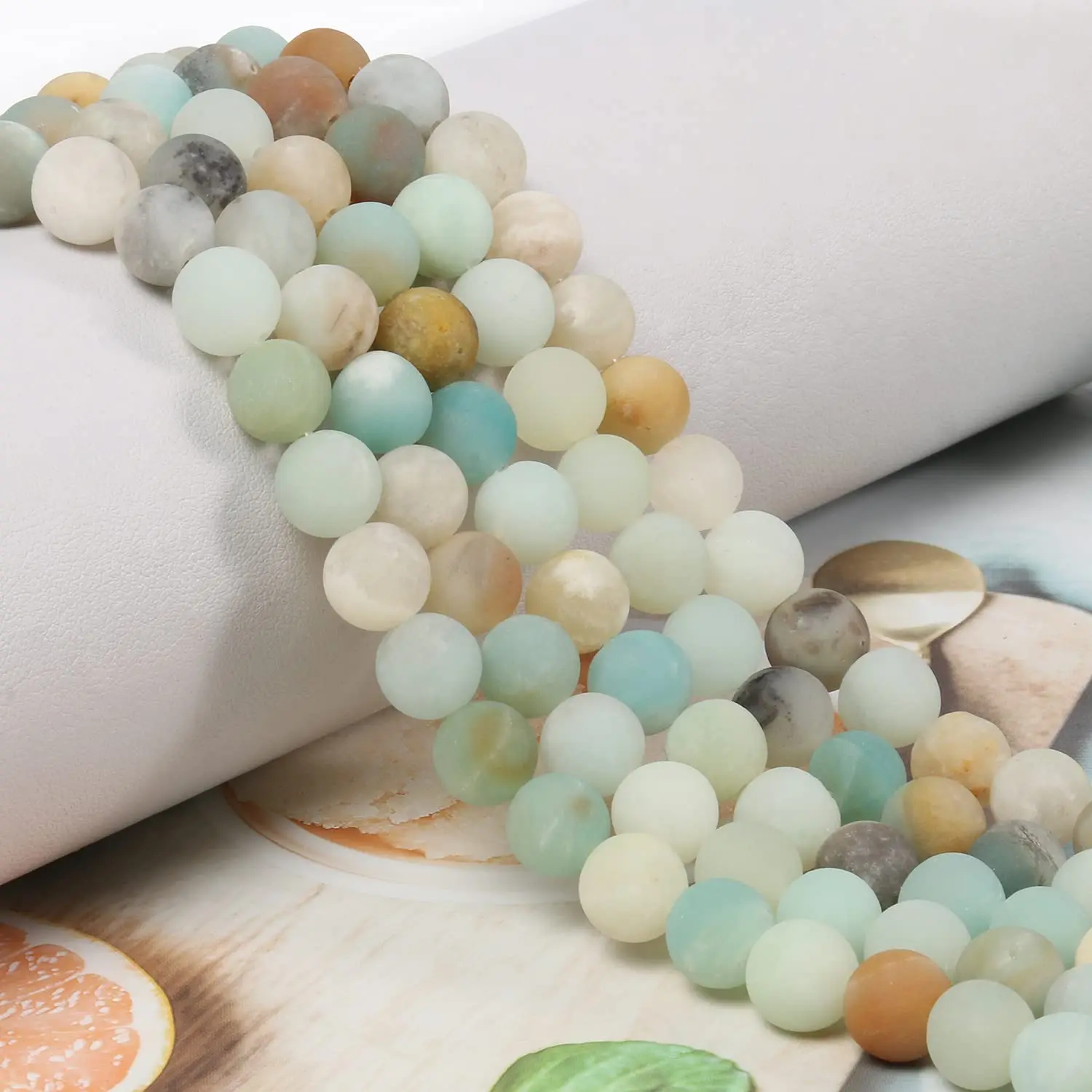 4/6/8/10mm Natural Stone Colorful Matte Amazonite Round Beads Loose Spacer Bead For Jewelry Making Bracelet Necklaces Wholesale