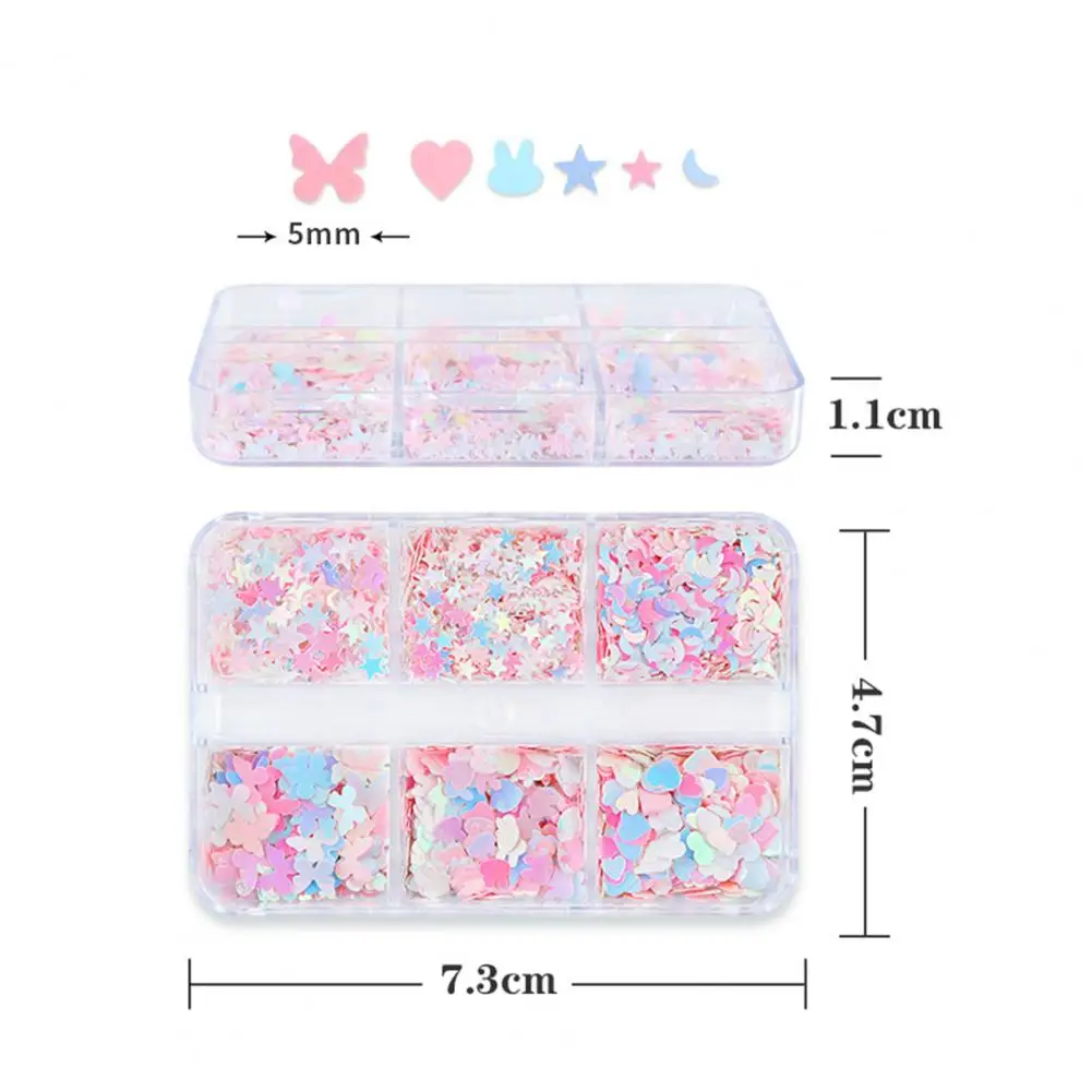 Nail Sequins Nail Art Sequins Valentine's Day Gift 3d Nail Glitter Sequins in Star Moon Butterfly Bunny Heart Shape for Face