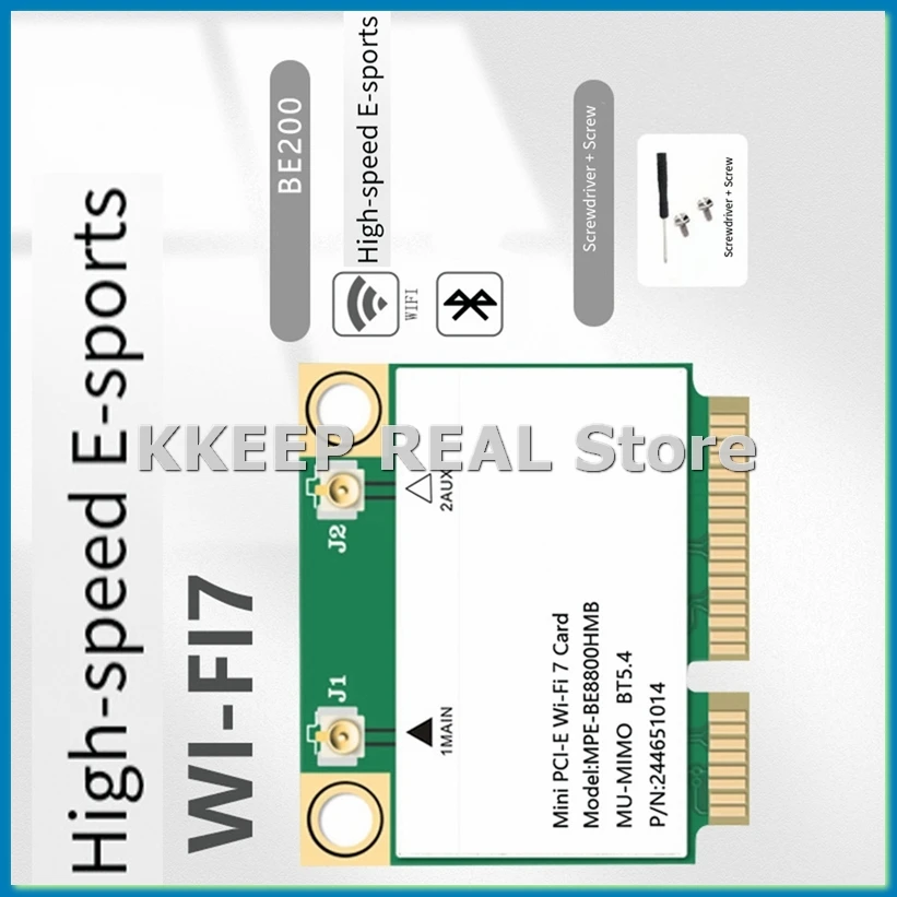 

BE200 WIFI7 8774M трехдиапазонный 2,4G/5G/6Ghz беспроводной сетевой адаптер Wi-Fi-карты WiFi 7 Mini-Pcie адаптер для Win10/11-A79U
