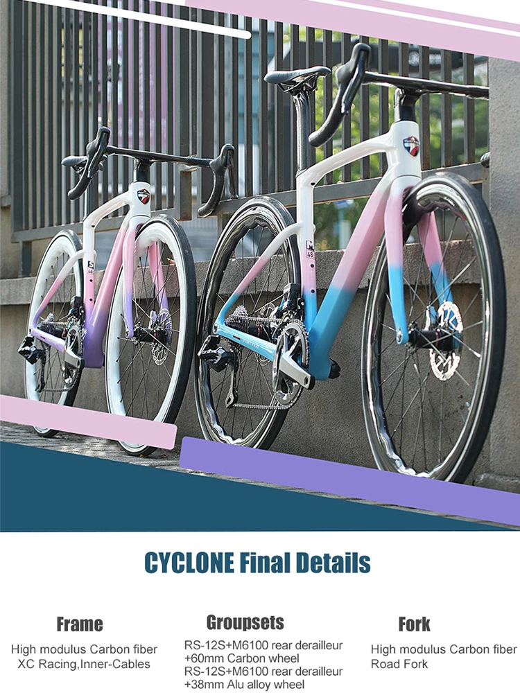 AliExpress TWITTER New CYCLONE RS-24S shift+105 derailleur carbon road bike 4-pistons oil disc brake racing bicycle 700*28C for men womem