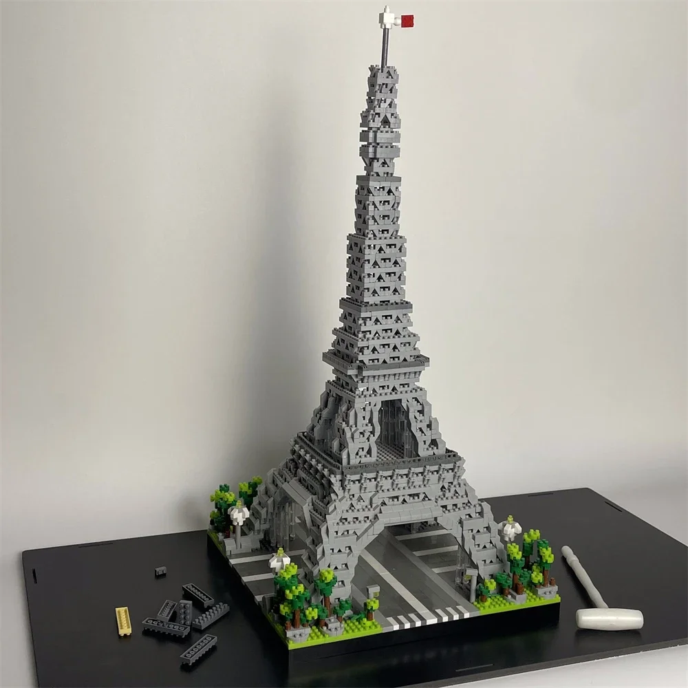 Paris Eiffel Tower Micro Mini Building Blocks Toy - Iconic Paris Landmark Educational Puzzle Assembly Kit for World Architecture