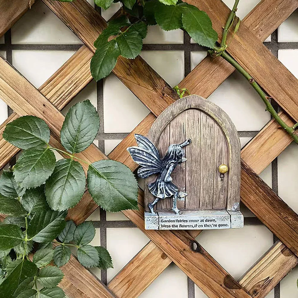 

Resin Tree Fairy Door Garden Door Ornament Hanging Ornament For Kids Photography Prop Miniature Scene Accessory