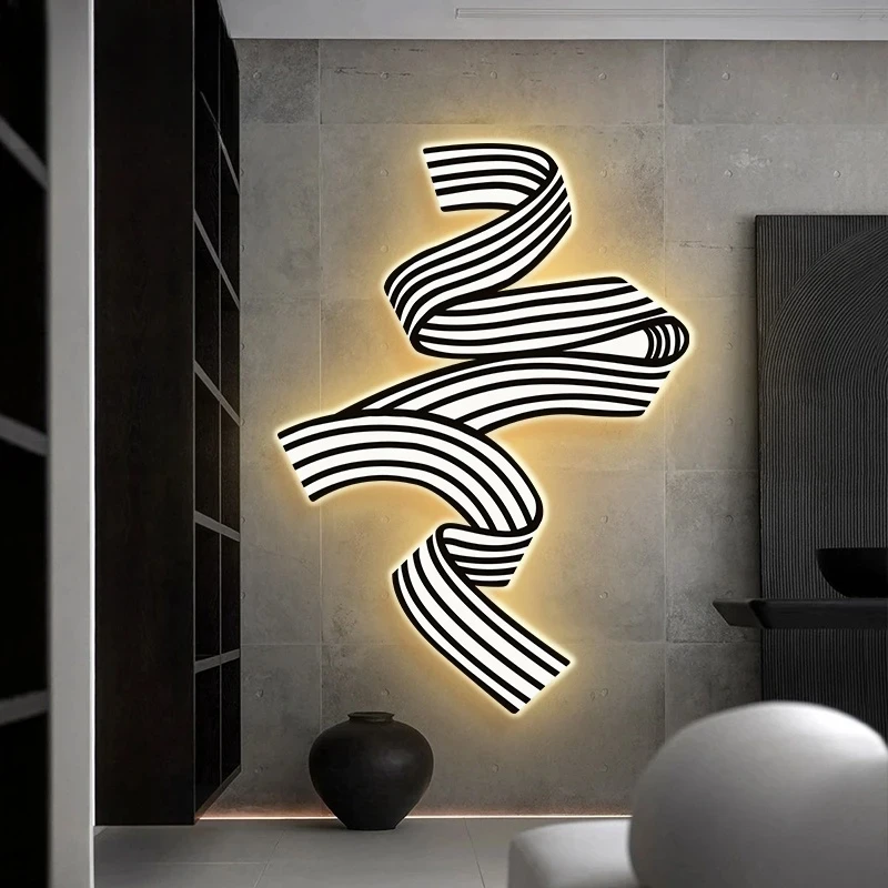 

Artistic abstract decorative murals, LED wall lights in the lobby, living room, corridor, and lobby GN169TB