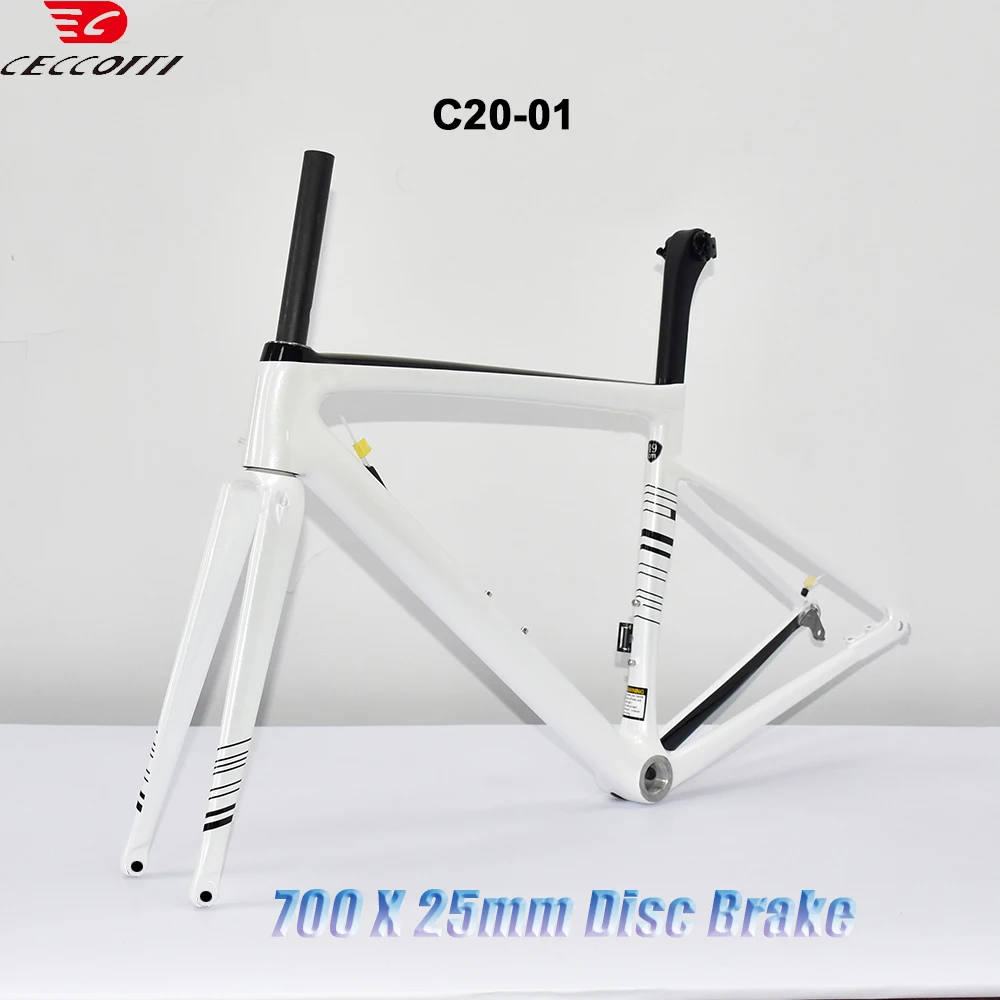 

CECCOTTI Factory RF20 Model DIY Color Disc Brake Bike Frame internal wiring Carbon Frame Road BSA Thread BB Bicycle Frameset