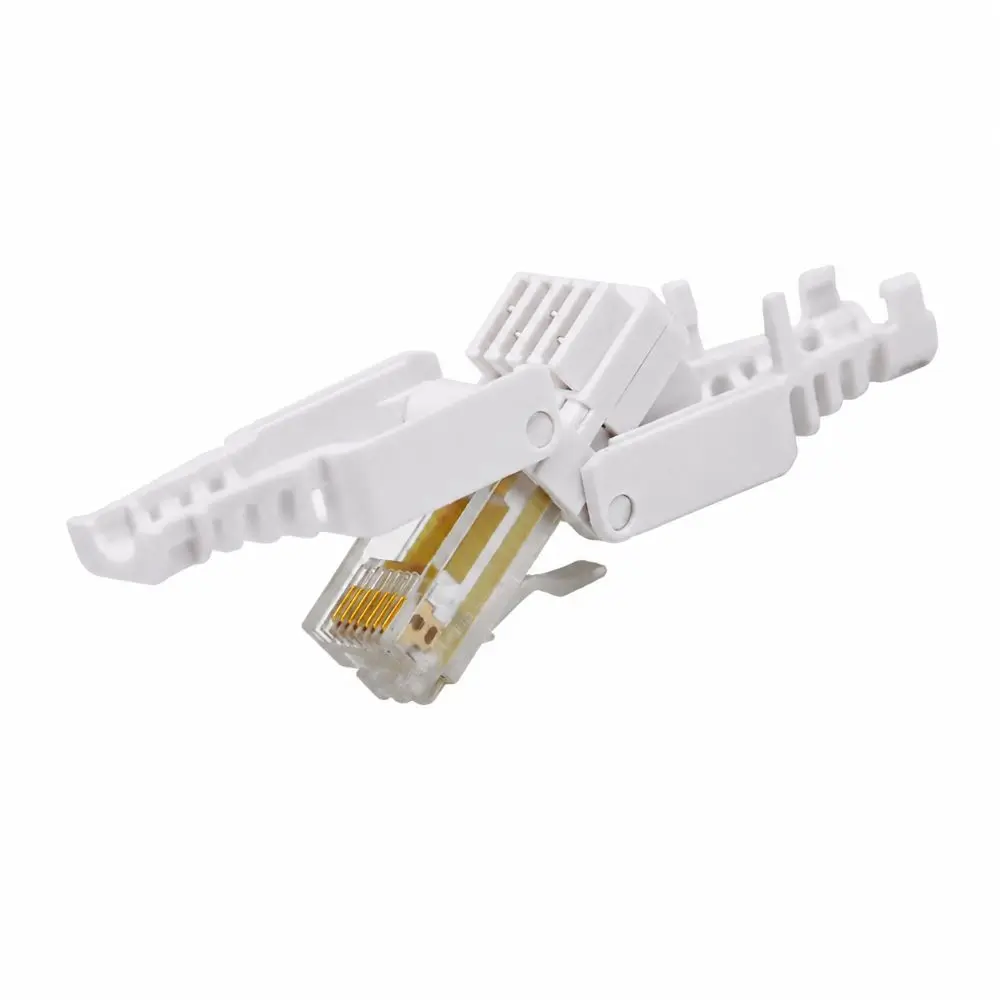 1Pcs CAT6 Cat5e RJ45 Connector Plug Tool Free Reusable Toolless RJ45 Connector No Crimp Crystal Head Ethernet Plug