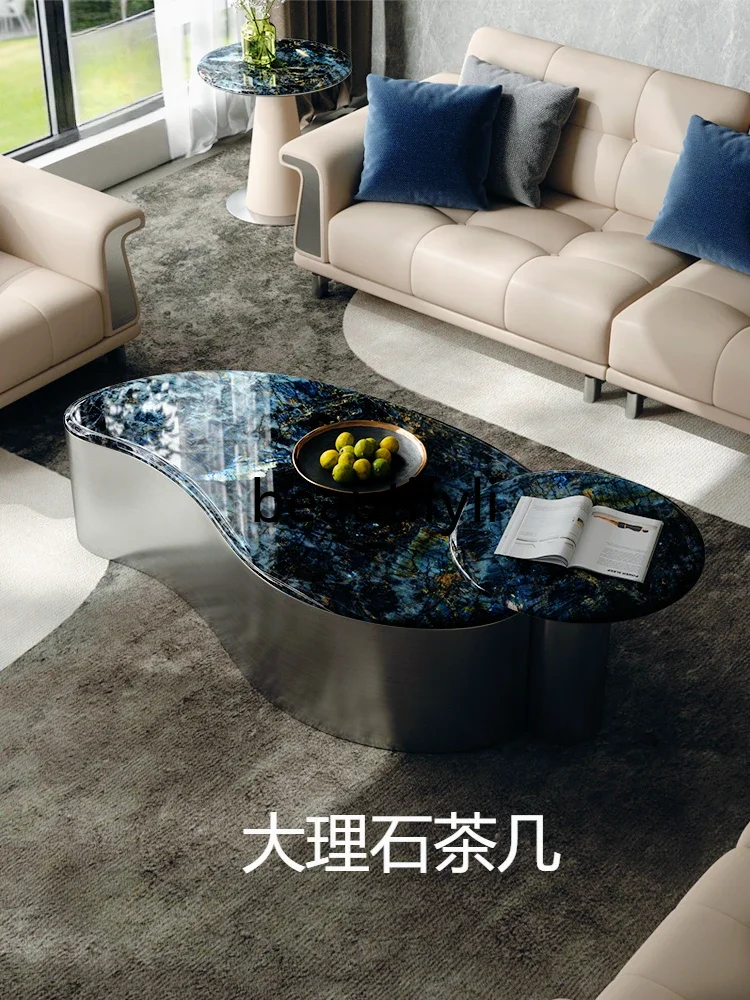 Natural marble coffee table modern high-end Italian high-end sense