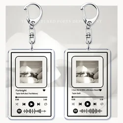 Hot The Tortured Poets Department Acrylic Keychains Keyring for Accessories Bag TTPD Fornight Music Key Chain Ring Jewelry Gifts