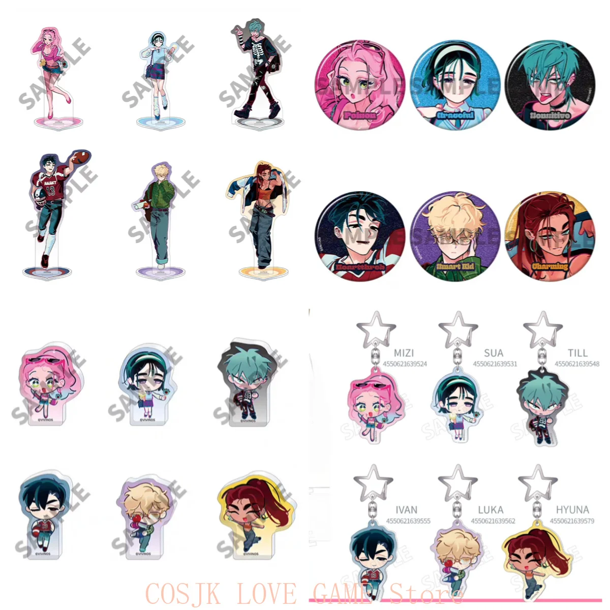 Badge de carte d'identité, support en acrylique, porte-clés, porte-affiche et porte-carte, tous sous licence, sur le thème de l'anime Game Alien Stage Ivan Sua Ivan Till Luka Mizi Hyuna, cadeau