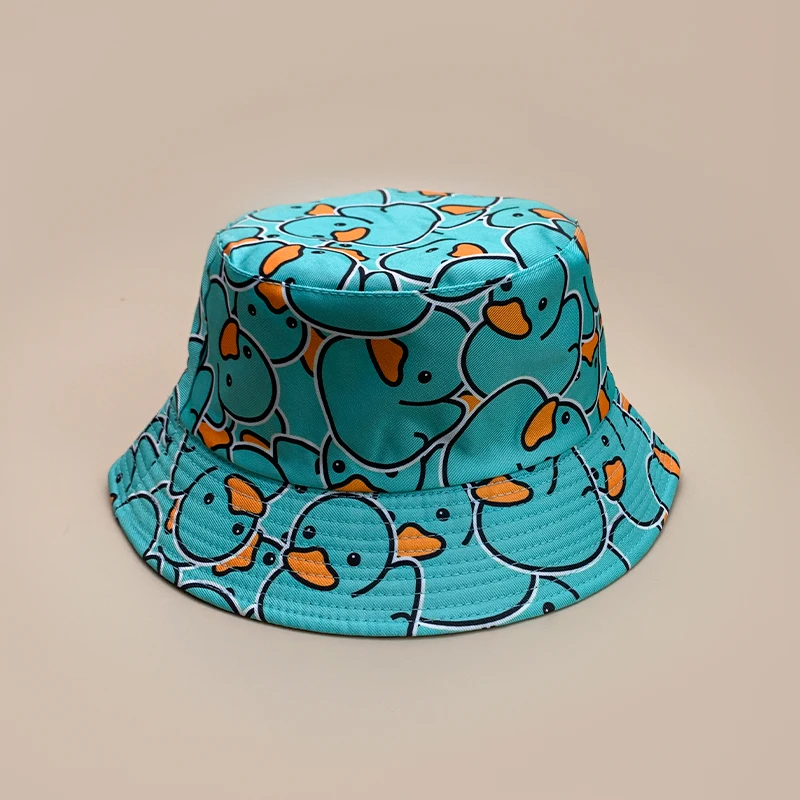 Cartoon Gele Eendenemmer Hoeden Nieuwe Unisex Schattige Zonnescherm Dubbelzijdige Draagbare Mode Casual Veelzijdige Outdoor Visser Caps