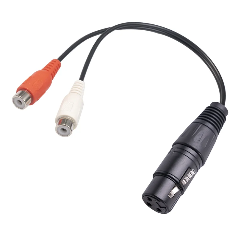 Cable XLR a doble RCA XLR a RCA Y Cable divisor 3 pines XLR hembra a 2RCA hembra amplificador enchufe de mezcla Cable AV, 0,2 M