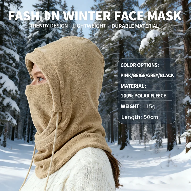 Invierno ciclismo cálido tejido con capucha hombres y mujeres 4 en 1 de moda de lana gruesa cálido esquí integrado deportes al aire libre máscara sombrero