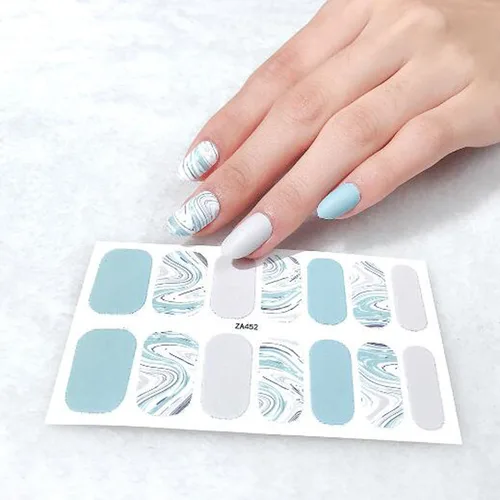 Imagen 2 del producto Pegatinas adhesivas para uñas, cubierta completa de flores, envolturas para uñas, calcomanías artísticas para manicura, bricolaje, puntas de esmalte de uñas falsas