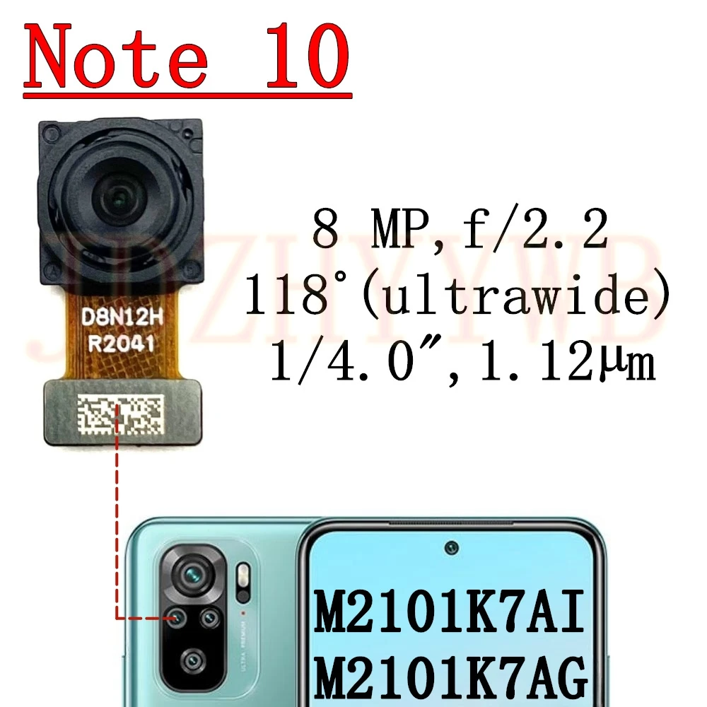 Модуль передней и задней камеры для Xiaomi Redmi Note 10 Note10 4G M2101K7AG гибкий кабель фронтальной селфи-камеры основной