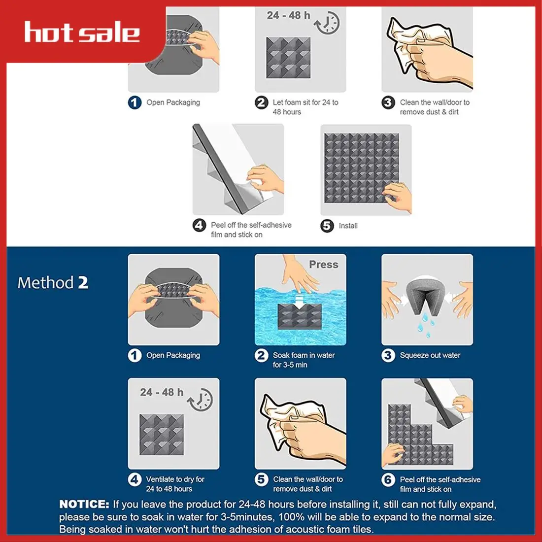 

AC22-24 Pieces Acoustic Foam Board,Self-Adhesive Sound-Proof Foam Board,Wall Reduce Noise Foam,For Music,Studio,Etc,5X30x30cm