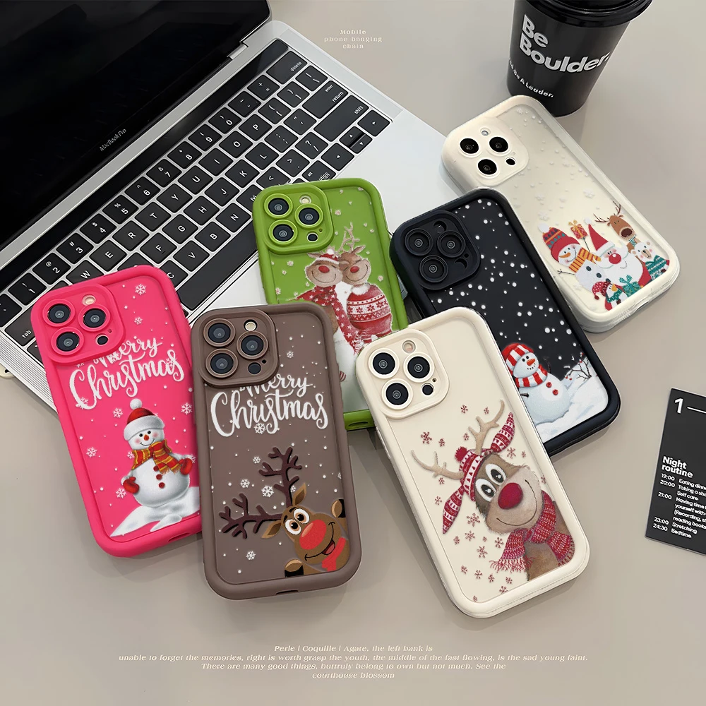 Santa Claus Soft Phone Case For iPhone 18 Pro Max 17 16 15 12 13 14 11 17 Pro Max Christmas Gift Shockproof Cover Bumper Funda
