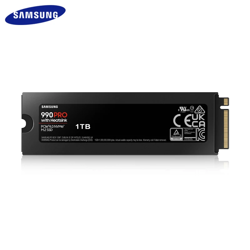 SAMSUNG 990 Pro SSD 1TB 2TB Internal Solid State Disk dengan Heatsink PCIe Gen4.0 M2 NVMe Hard Drive asli untuk Desktop Laptop