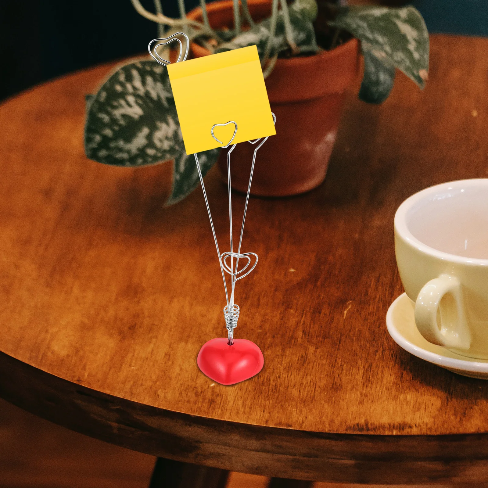 

Creative Heart Shape Clip Tree 19x19 Inch Base Photo Holder for Notes Postcards Desk Shelf Decor Use Photo Holder