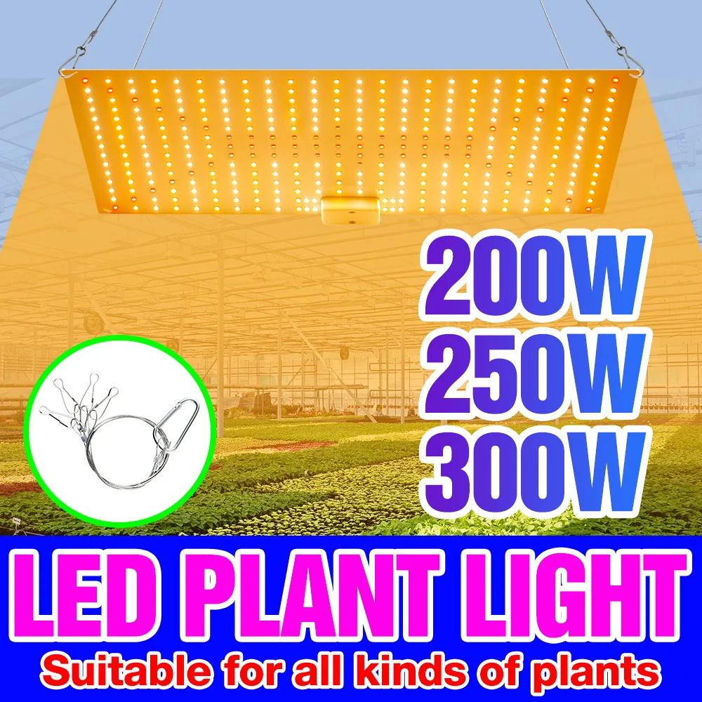 

300W LED Quantum Board Plant Grow Light Full Spectrum Hydroponics Fill Lamp UV/IR Indoor Greenhouse Fruit Succulent Lighting