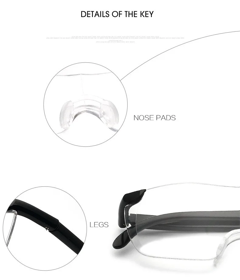 1.6 Times Magnifying Reading Glasses Big Vision 250 Degree Presbyopic Eyeglasses Magnifier Eyewear Portable Parents Gift