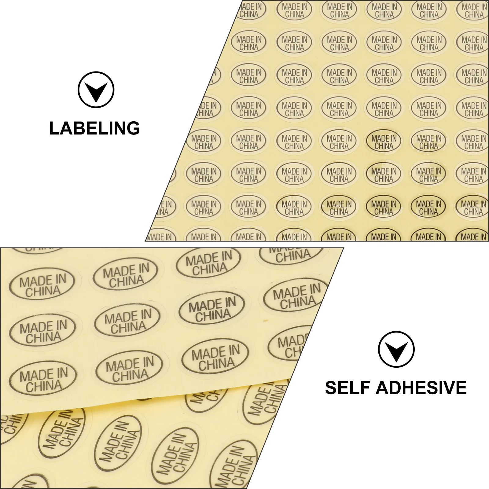 11700 Pcs Protective Sticker Yellow Background Black China Imported Labels Package Stickers Removable