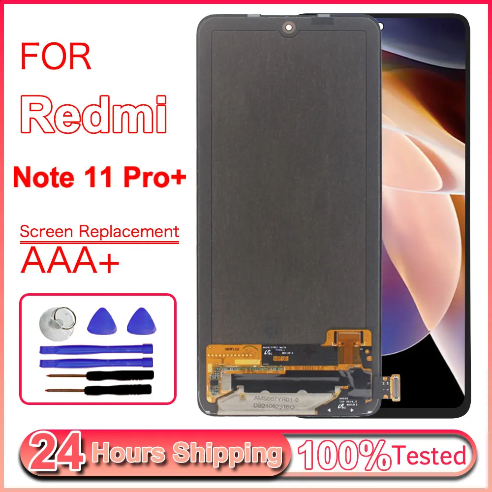Tested AMOLED LCD for Xiaomi Redmi Note 11 Pro Plus 5G 21091116UG LCD Display Digitizer for Redmi Note11 Pro+ 5G LCD With Frame