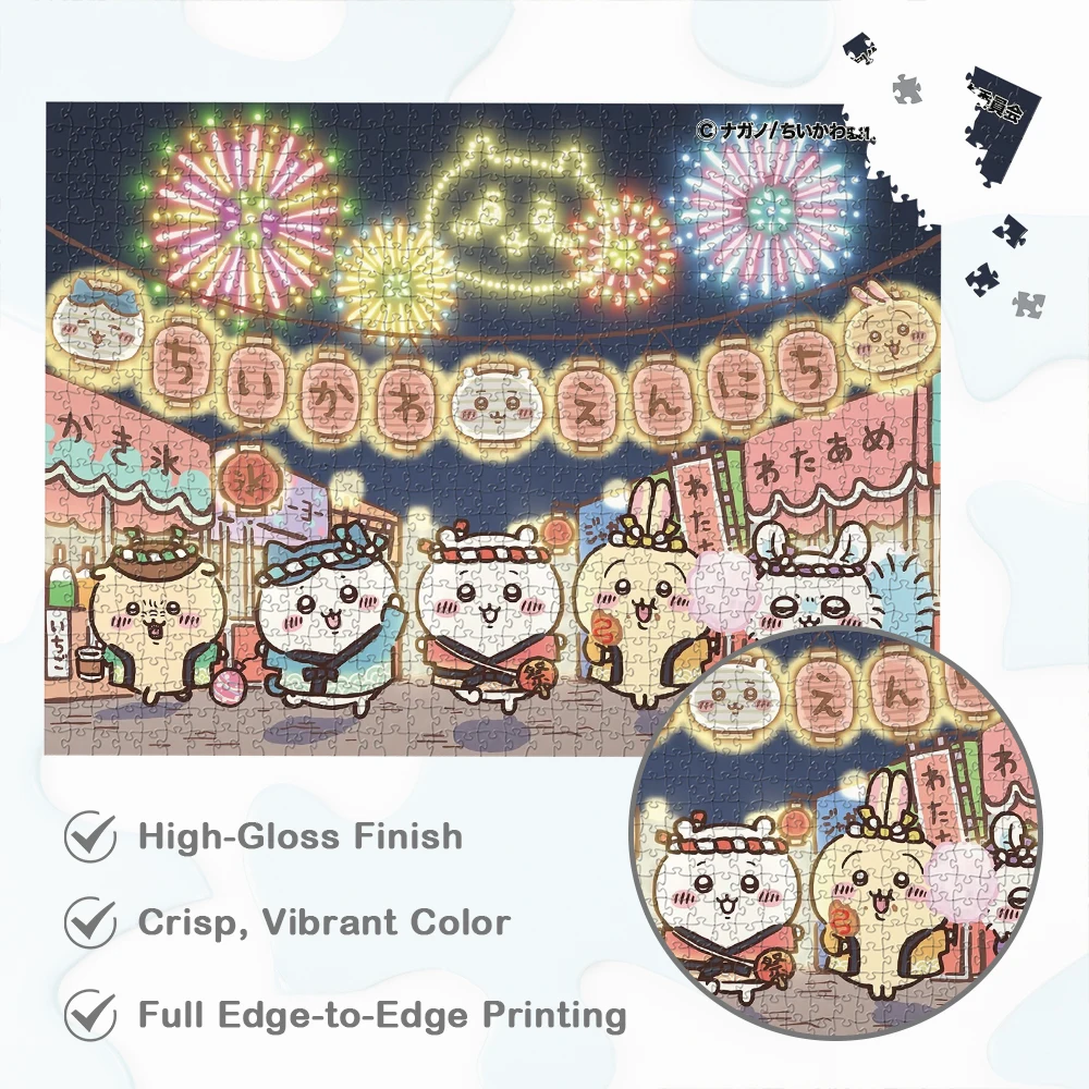 Chiikawa Sanrio Legpuzzels Klassieke Leuke Cartoon Serie Miniso Games en Puzzels Lantaarn Vuurwerk Speelgoed voor Kinderen Rusteloos