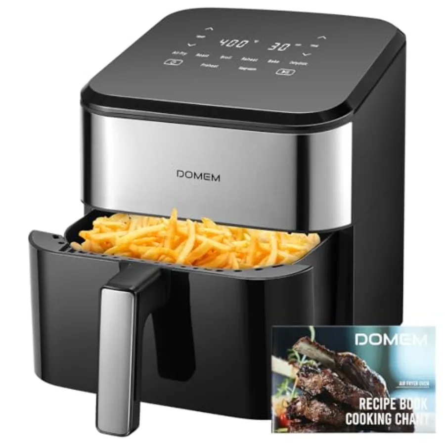 

6.2 Qt 1500W Large-Ccity Air Fryer with Non-Stick Basket 8-in-1 Multi-Function Air Fryer with Preset Cooker for Healthy and Low