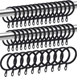 20 Packs Metal Drapery Curtain Rings Curtain Rod Rings with Eyelets Hanging Rings For Curtains And Rods