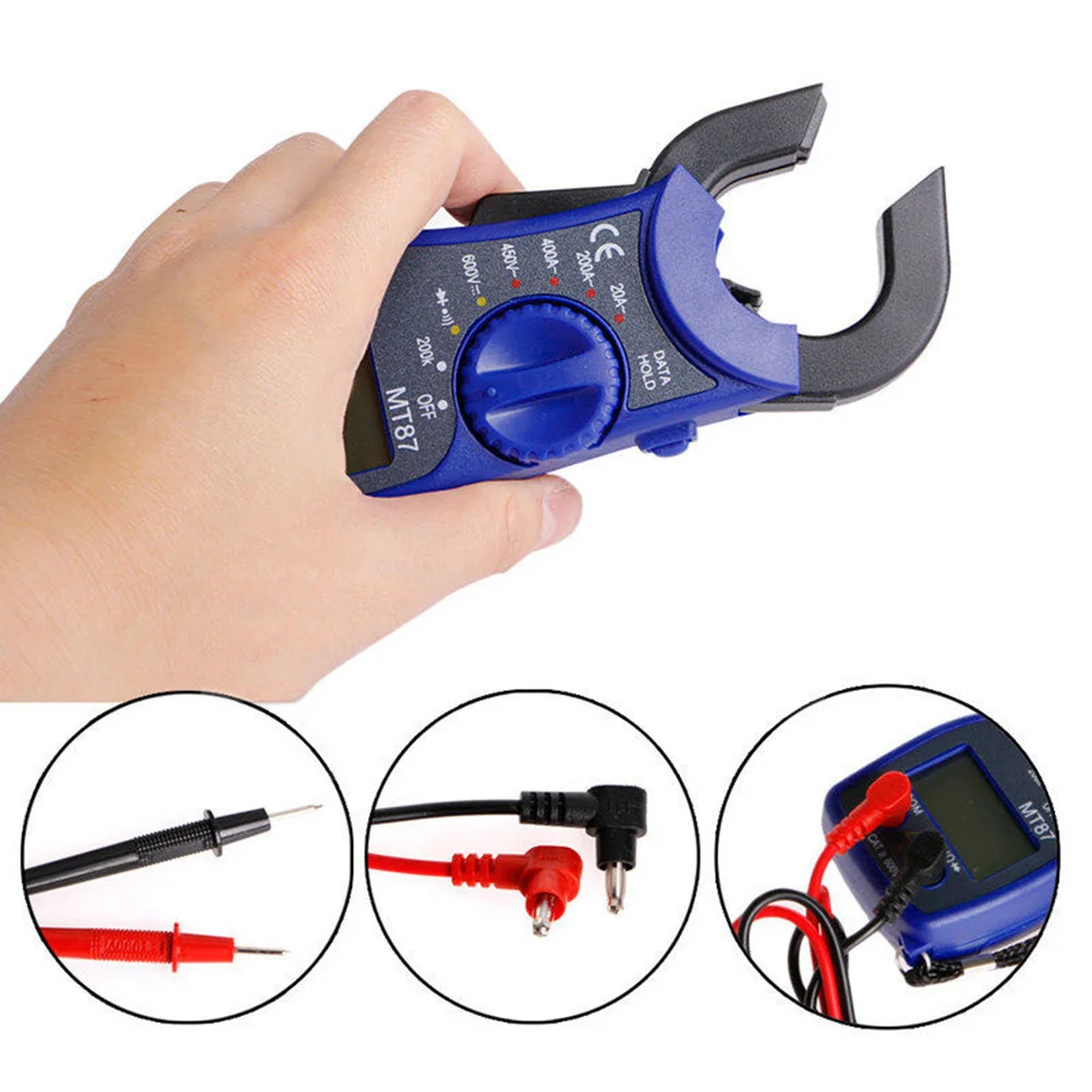 Mt87 الرقمية المتعددة المشبك متر مشبك التيار كماشة قياس متر لون عشوائي مؤشر منخفض حماية الزائد