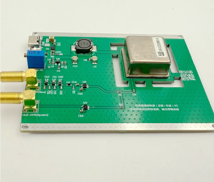 10MHz 2CH 正弦波/方形出力 OCXO ボード周波数標準安定した定温水晶発振器