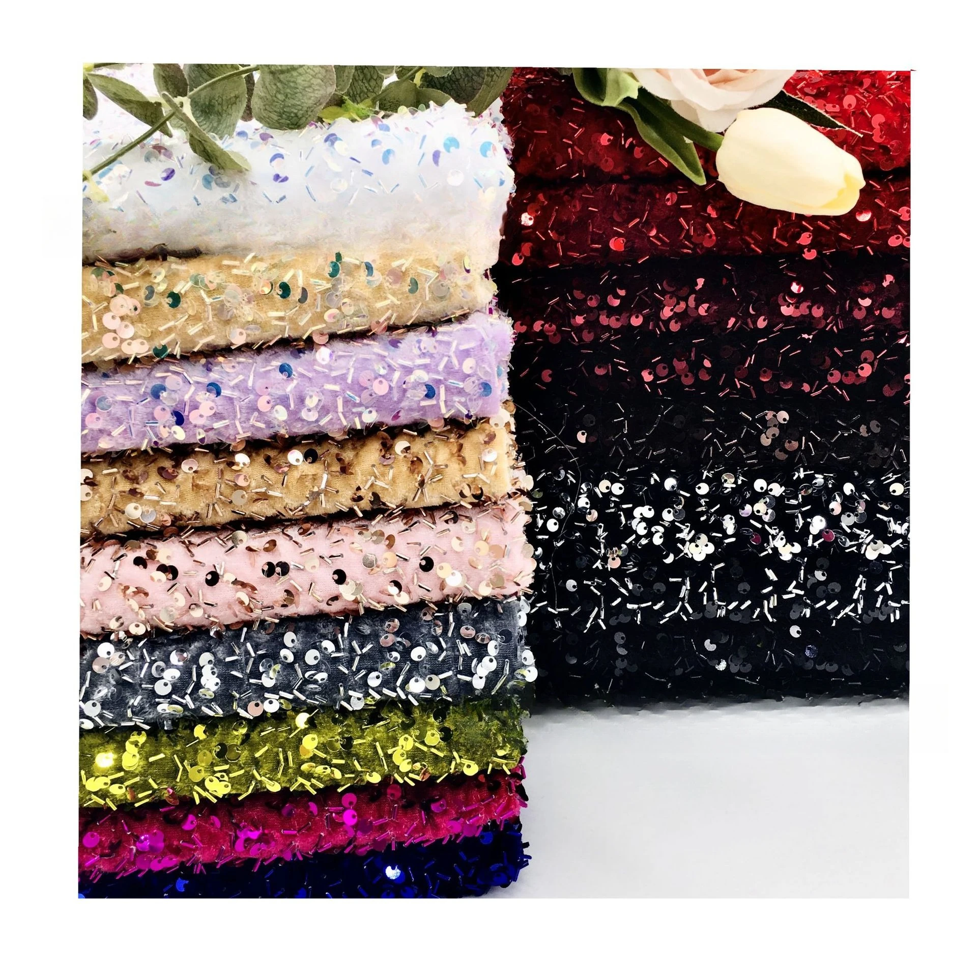 

Зашифрованная бархатная ткань рулон 5 мм, ткань с блестками, женская одежда, материал для обуви, сумка, эластичная пена, вышивка бисером