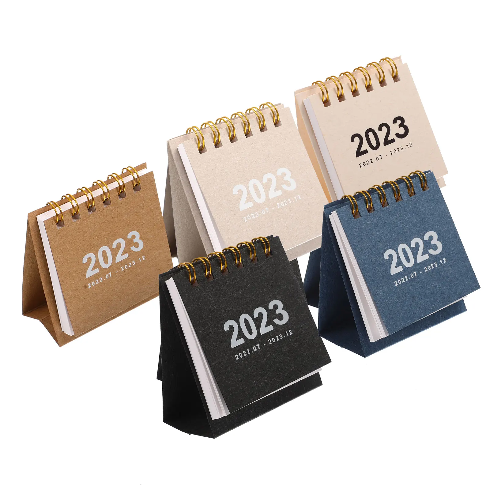 

5 Pcs Mini Desk Calendar 2023 Household Paper Delicate Month Supply Office Accessory Student Portable Bright Simple Color