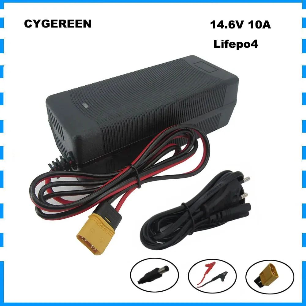 

14.6V 10A Lifepo4 Battery Fast Charger 12V 10A XT60 XT90 Connector For 4S 12 Volt Iron Phosphate LFP Solar System Charger