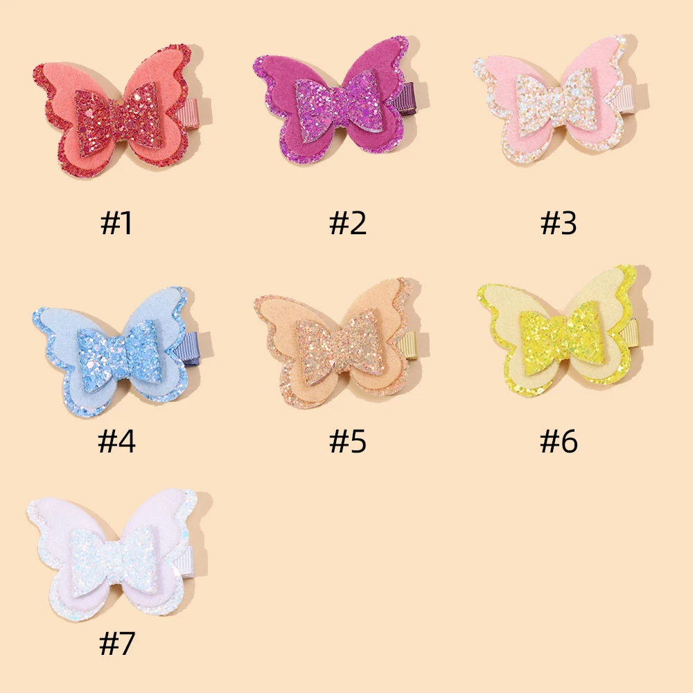 36pc/lot Glitter Butterfly Bow Baby Girl Hair Clips Hairpins for chirdren Baby Hair Accessories Girls Barrettes Kids Headwear