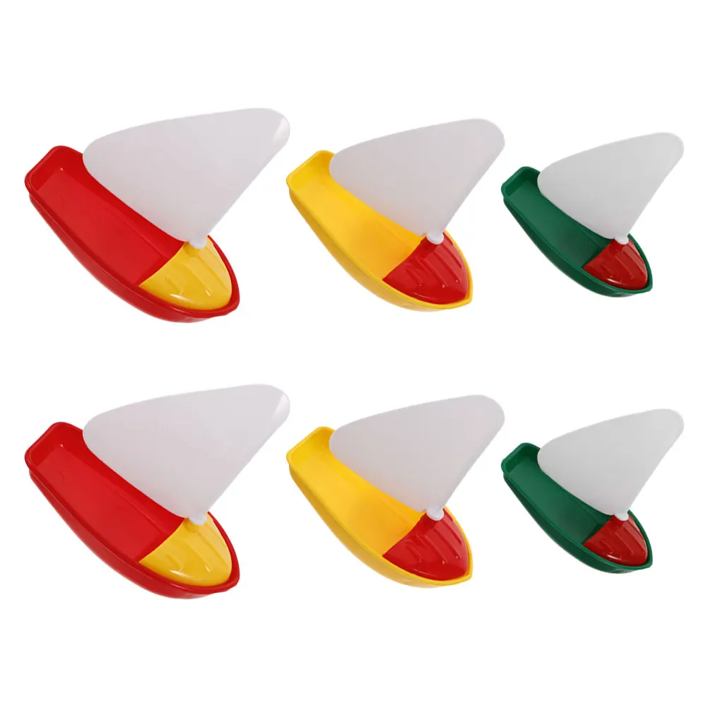 

6 Pcs Bath Toys Children's Water Cartoon Floating Sailboat Beach Tools Bathtub Boats Kids Baby Shower