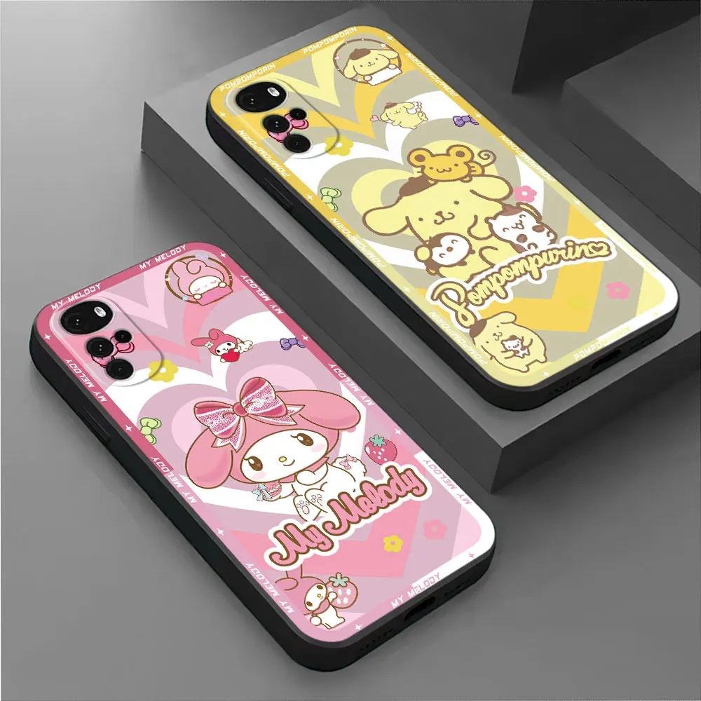 Custodia morbida in TPU per Motorola Moto G22 G50 G71 G72 G51 G60 G52 G53 G31 G73 G60s G32 G30 Sanrio Hello Kitty Kuromi Cover