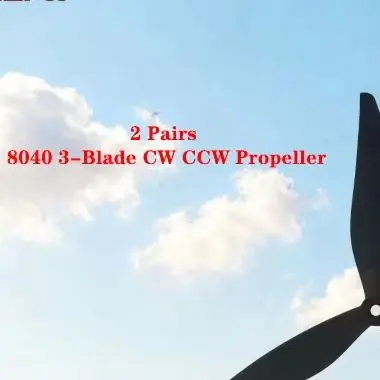 2 pares NEEBRC 8040 8X4X3 hélice CW CCW de 3 aspas 8 pulgadas fibra de vidrio nailon bajo ruido para Dron FPV multicóptero avión Accesorios