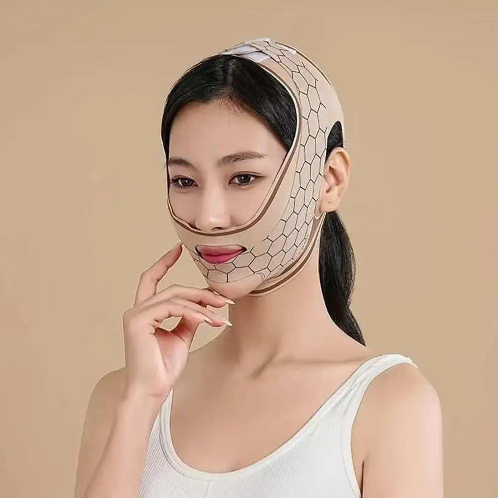 Adjustable Face Sculpting Sleep Mask Breathable Cooling Face Lifting Tightening Belt V Shaped Resuable V Line Shaping Mask