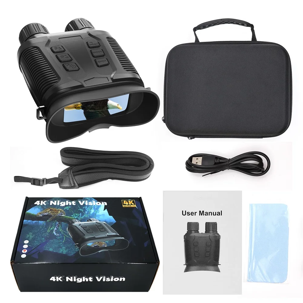 

NV3280 500M Infrared Digital Night Vision Binoculars 36MP 10X Optical 8X Zoom 4K UHD Full Color Binocular Telescope for Hunting