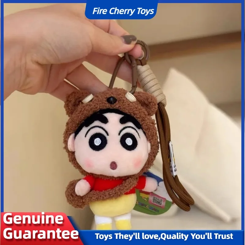 Echte Crayon Shin Chan Plüsch Puppe Schlüsselbund Kawaii Cartoon Anime Figuren Rucksack Anhänger Nette Dekorative Plüsch Schlüsselanhänger Spielzeug