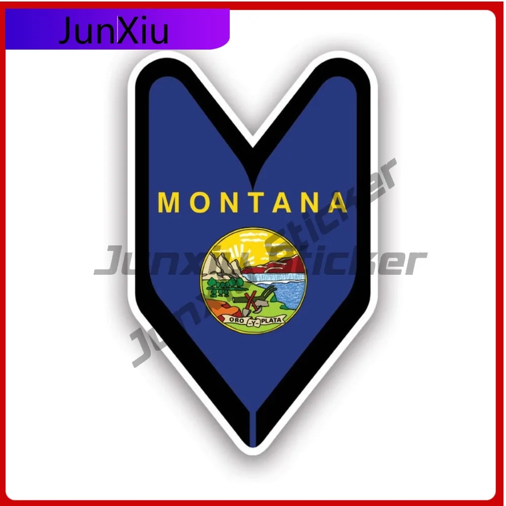 

Montana Driver Badge Sticker Creative Decals Wakaba Green Leaf Shoshin Beginner Driver Sign Soshinoya Montanan Mt Safety Warning