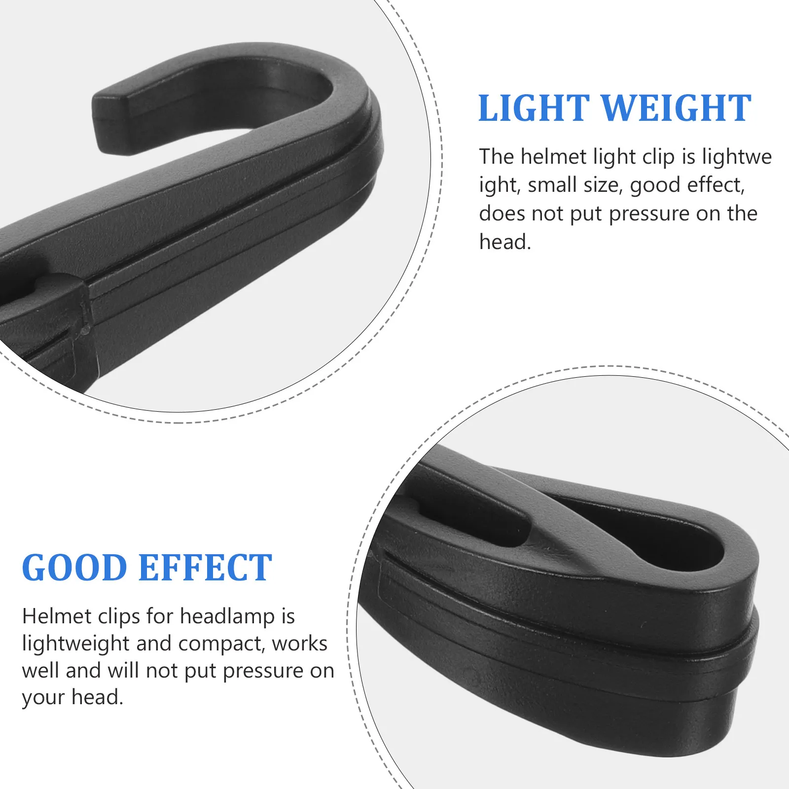 

12Pcs Headlight Clip Light Clips Plastic Lightweight Hardhat Clip Easy Mount Work Headlamp Hook Outdoor Safety