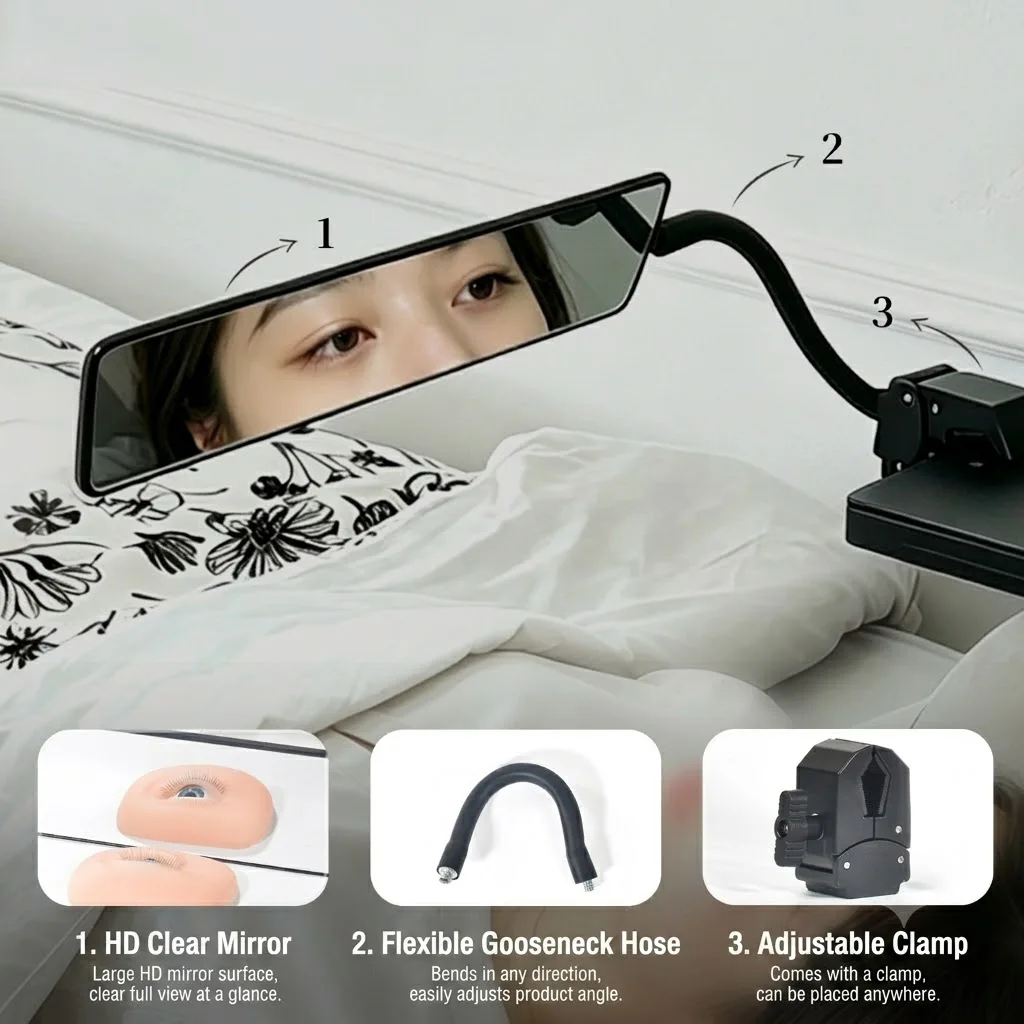 New Eyelash Extension Mirror Adjustable Lash Inspection Mirror Prevent Root Lifting Makeup Auxiliary Tool for Lash Tech Supplies - view 2
