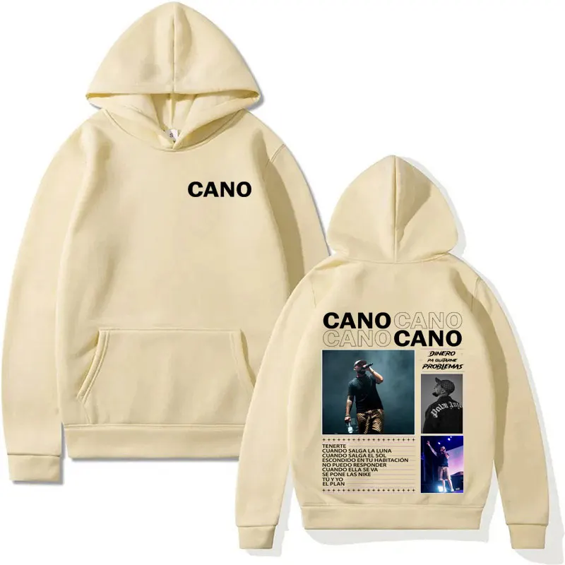 ألبوم جولة مغني الراب كانو تريانا 2025 تصميم الأزياء هوديي الرجال امرأة البلوز البلوز الهيب هوب كم طويل المتضخم للجنسين