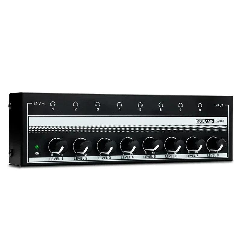 HA800 8 Channel Headphone amplifier Audio Stereo Amp Microamp Amplifier for Music Mixer Recording Ultra-Compact Sound amplifier