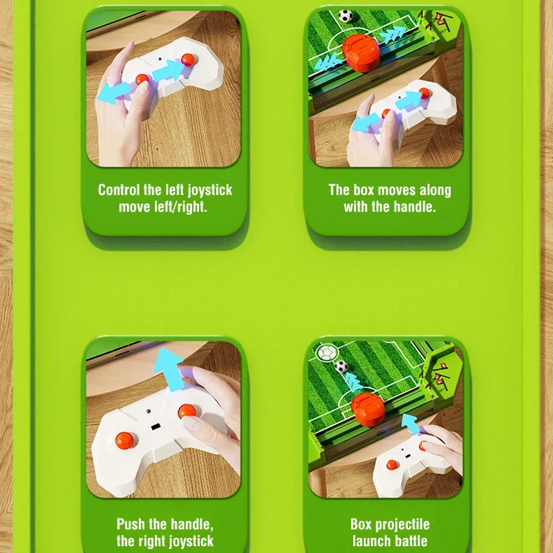 เกมฟุตบอลโต๊ะไฟฟ้า 4 ผู้เล่น พร้อมรีโมทคอนโทรล ของเล่นเสริมพัฒนาการ เกมโต๊ะแบบอินเทอร์แอคทีฟ ของขวัญสำหรับเด็ก