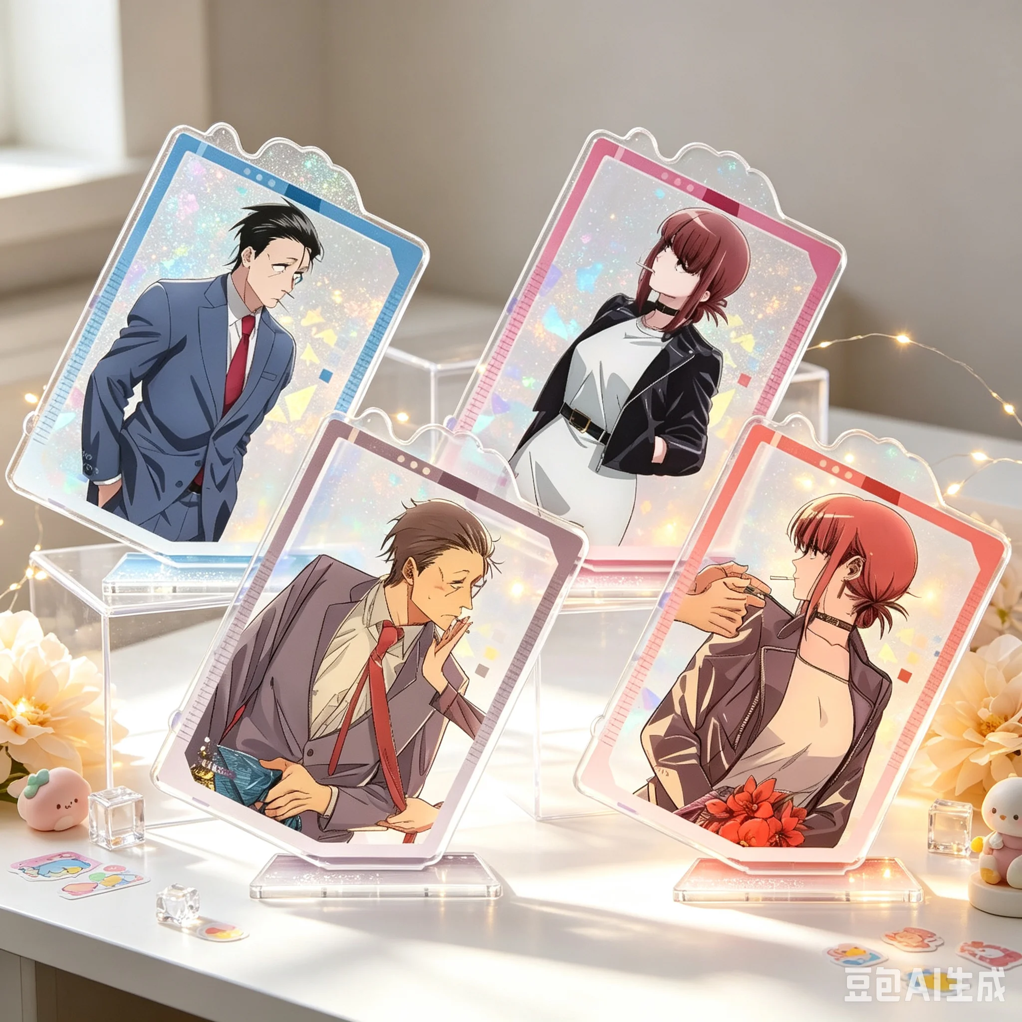 Anime Smoking Behind The Supermarket With You Acrylic Stand Figure Tayama/Sasaki Home Bedroom Decoration Gift Keychain 10cm