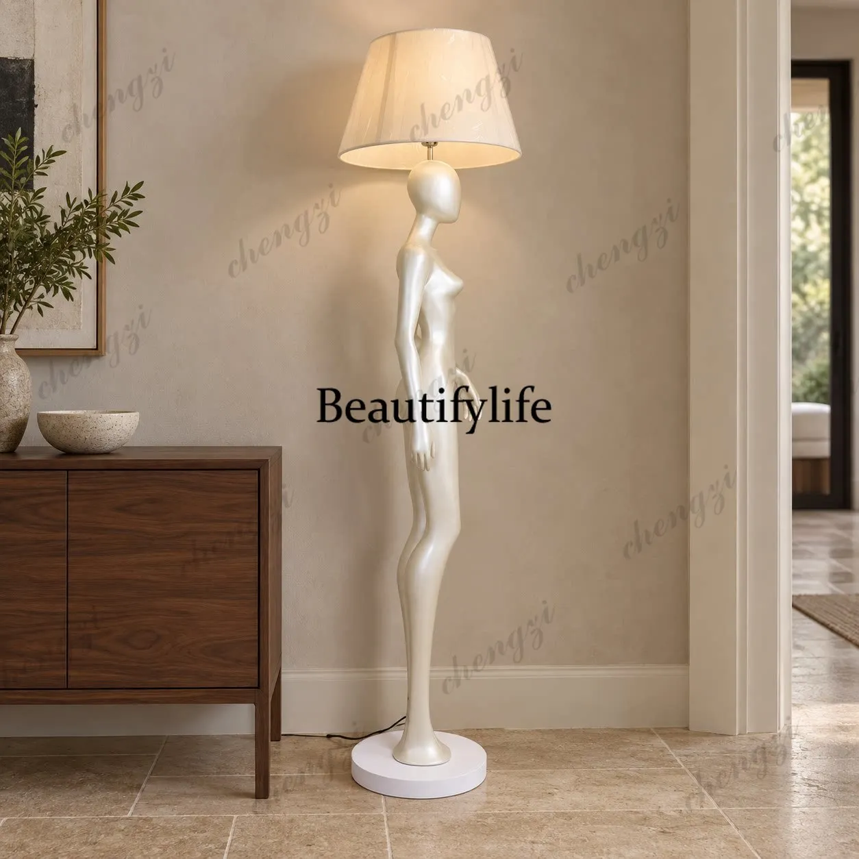 Floor lamp living room bedroom decorative lamp modern simple vertical eye protection lamp art sculpture ornament